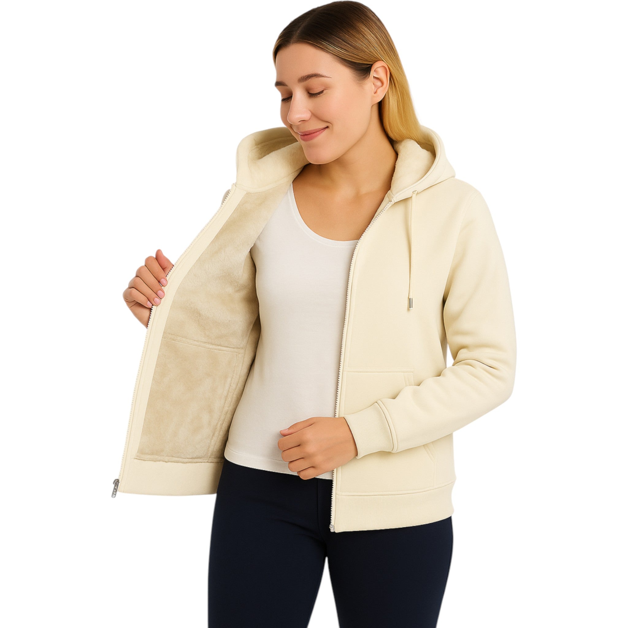 Ladies Fur Lined Full Zip Jacket